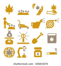 cannabis icon set