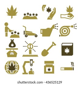 cannabis icon set