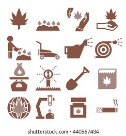 cannabis icon set