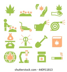cannabis icon set