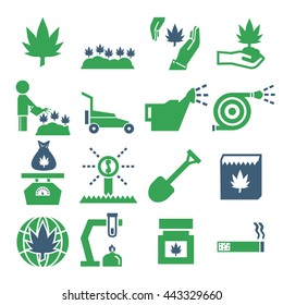 cannabis icon set