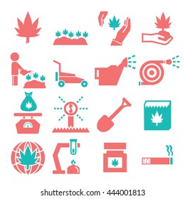 cannabis icon set