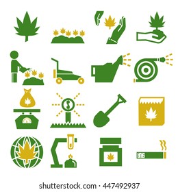 cannabis icon set