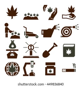 cannabis icon set
