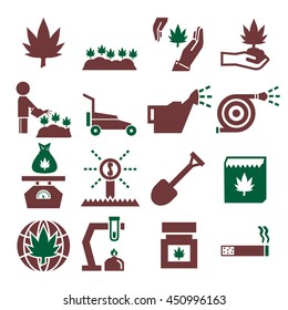 cannabis icon set