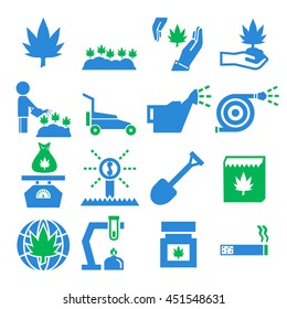 cannabis icon set