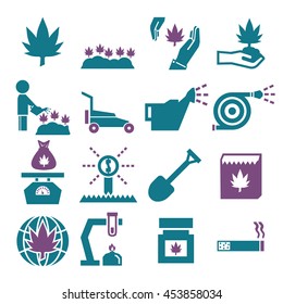 cannabis icon set