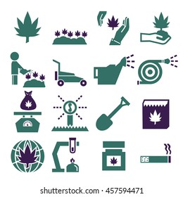 cannabis icon set