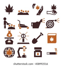 cannabis icon set