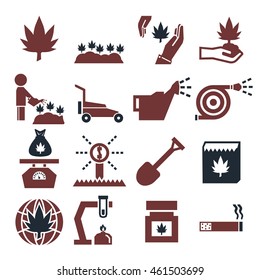 cannabis icon set