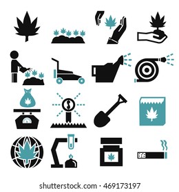cannabis icon set