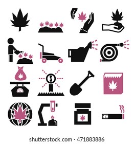 cannabis icon set