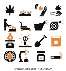 cannabis icon set