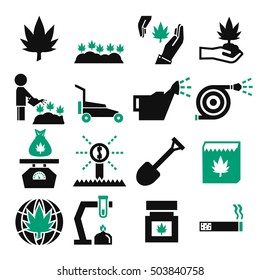 cannabis icon set