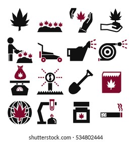 cannabis icon set