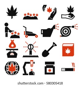 cannabis icon set