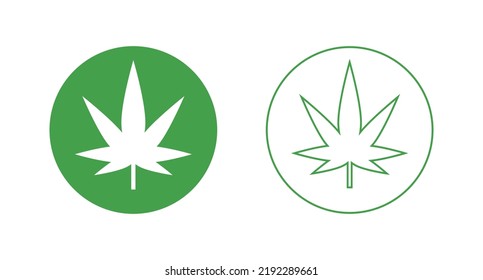 Cannabis Icon Set. Marijuana. Vector.