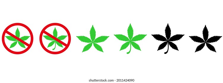 cannabis icon set vector sign symbol
