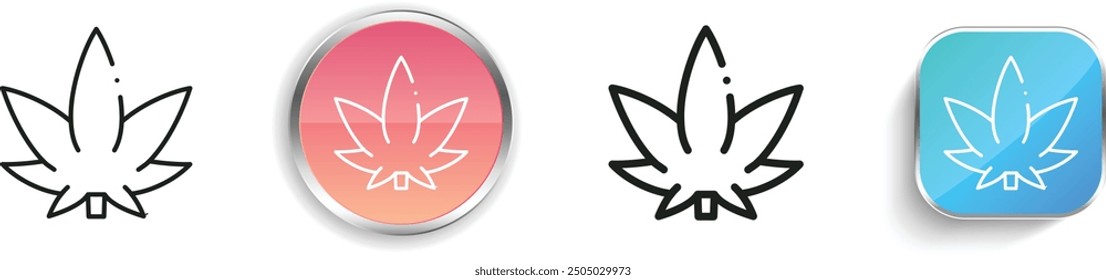 Cannabis icon. Thin Linear, Regular and Button Style Design Isolated On White Background