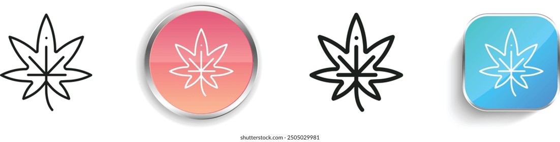 Cannabis icon. Thin Linear, Regular and Button Style Design Isolated On White Background