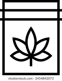 Icono de cannabis. Diseño de estilo lineal delgado aislado sobre fondo blanco