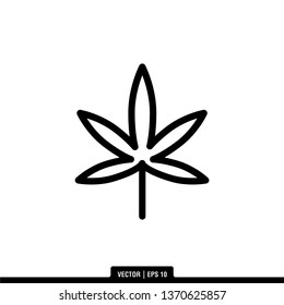 Cannabis Icon Vector Illustration Logo Template