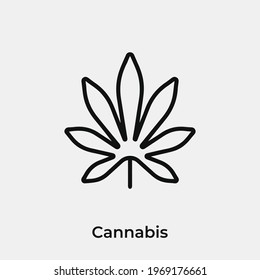 cannabis icon vector. Linear style sign for mobile concept and web design. cannabis symbol illustration. Pixel vector graphics - Vector.