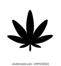 Icono de cannabis Vector sobre fondo blanco. Icono de hoja de marihuana