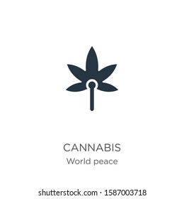 Cannabis icon vector. Trendy flat cannabis icon from world peace collection isolated on white background. Vector illustration can be used for web and mobile graphic design, logo, eps10
