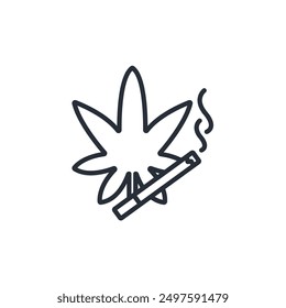 cannabis icon. vector.Editable stroke.linear style sign for use web design,logo.Symbol illustration.