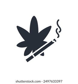 icono de cannabis. Vector. Trazo editable. signo de estilo lineal para uso Diseño web, logotipo. Ilustración de símbolo.