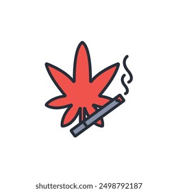 cannabis icon. vector.Editable stroke.linear style sign for use web design,logo.Symbol illustration.