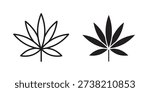 Cannabis icons Concepts. black solid and line stroke designs for web and app use