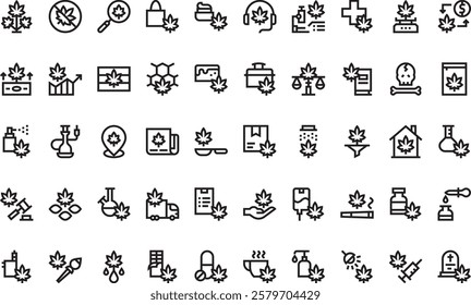 Cannabis icons High-Quality Vector Icons Collection with Editable Stroke. Ideal for Professional and Creative Projects