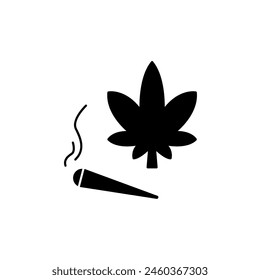 cannabis icons set. Set of editable stroke icons.Set of cannabis