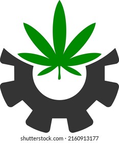 Ilustración vectorial de la industria del cannabis. Ilustración plana de diseño icónico de la industria del cannabis, aislado en un fondo blanco.