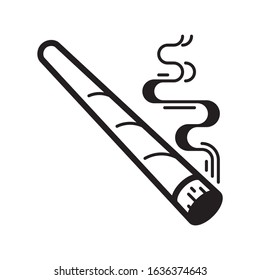 Cannabis Joint Black Line Vector Icon
