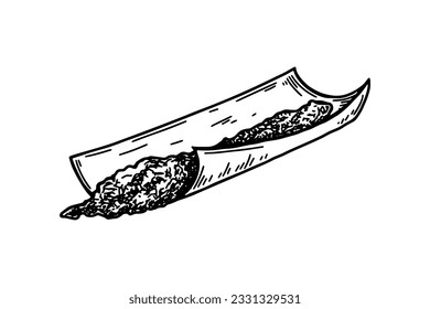 Cannabis-Gelenk. Handgezeichnete Vektorgrafik im Skizzenstil. Marijuana-Splitter