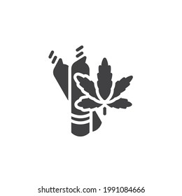 Cannabis joint vector icon. filled flat sign for mobile concept and web design. Marijuana cigarette glyph icon. Symbol, logo illustration. Vector graphics