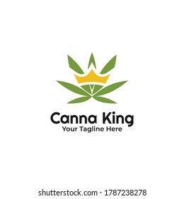 Cannabis King Logo, Kronblatt Cannabis Design Inspiration