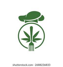Cannabis Vector de cocina Logotipo abstracto Estilo moderno