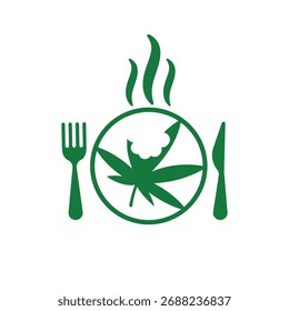 Cannabis Vector de cocina Logotipo abstracto Estilo moderno