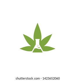 cannabis lab icon vector logo design