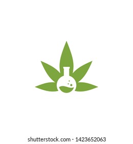 cannabis lab icon vector logo design
