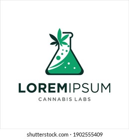 cannabis lab logo design vector