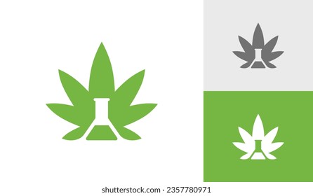 Vector de diseño del logo de laboratorio de cannabis
