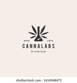 cannabis lab test check certified certificate logo retro vintage hipster icon illustration	