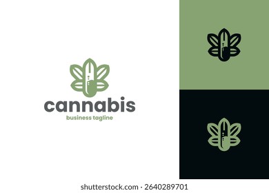 cannabis lab vector logo design