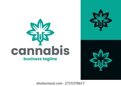 cannabis lab vector logo design