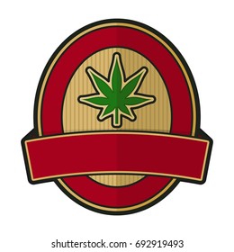 cannabis label vector logo.